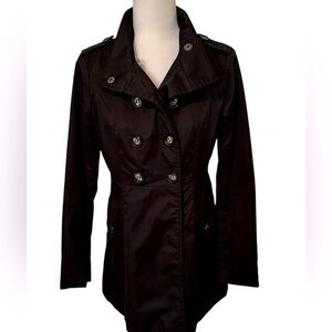 DIVIDED BY H&M Black Short Trench Coat Size 8
